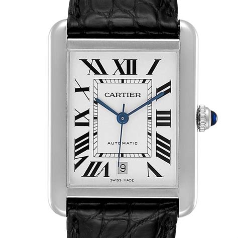 ' mens tank cartier watches|cartier tank stainless steel watch.